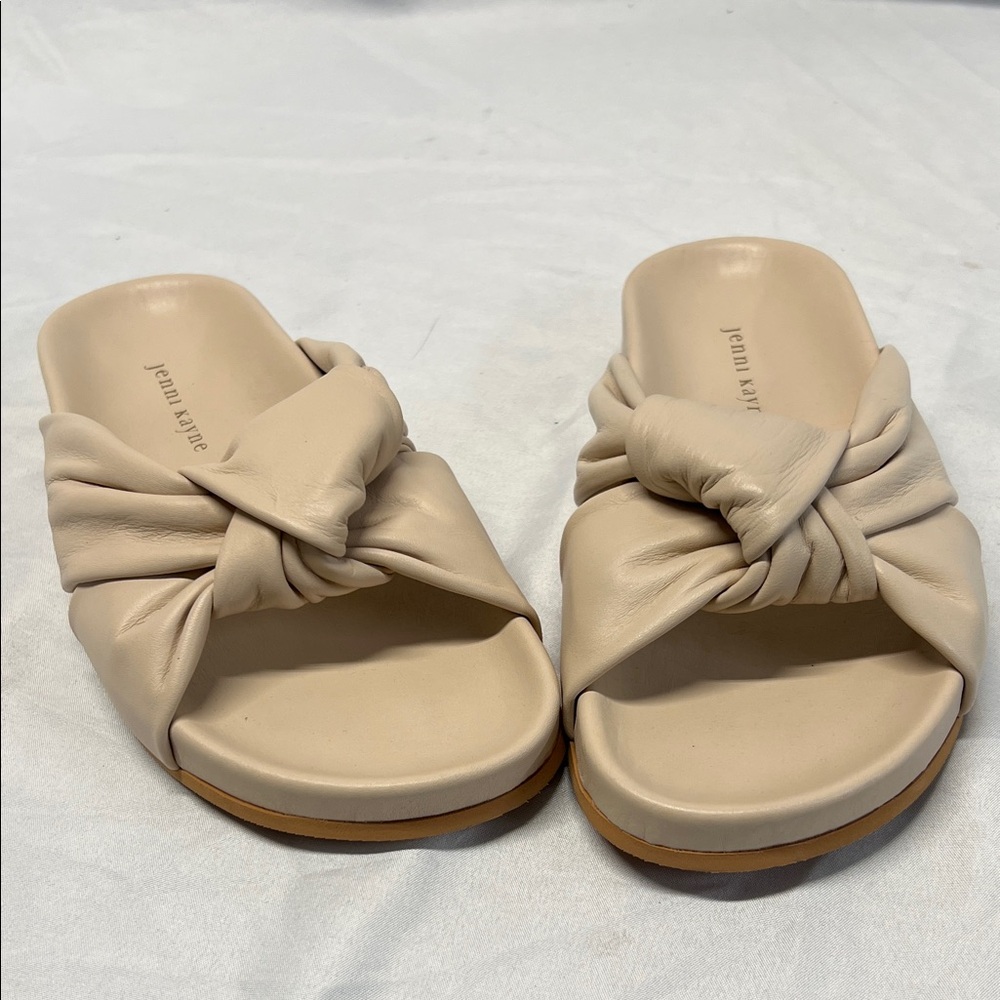 Jenni Kayne Knot Sandals leather neutral sand color size 37 Made in Portugal